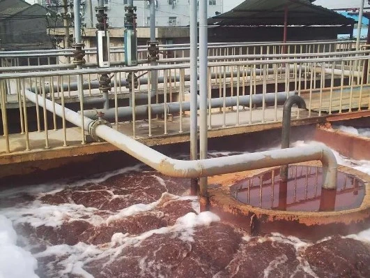 Bio Block media installed in textile wastewater aeration tank Bio Block media installed in textile wastewater aeration tank
